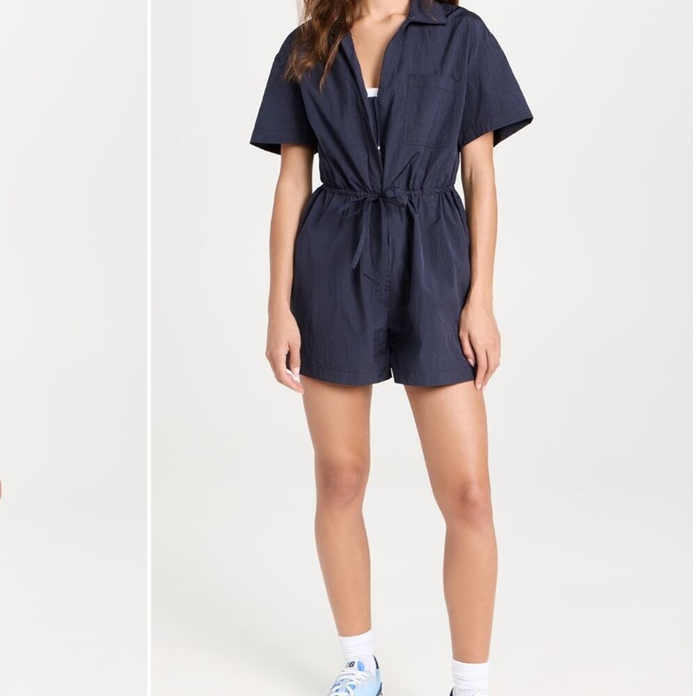 Sweaty Betty Anytime Short Sleeve Romper Navy Blue Size L